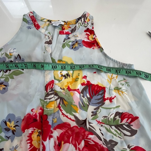 KENAR floral with blue  sleeveless long top, ladies size small. So colourful - Picture 4 of 7